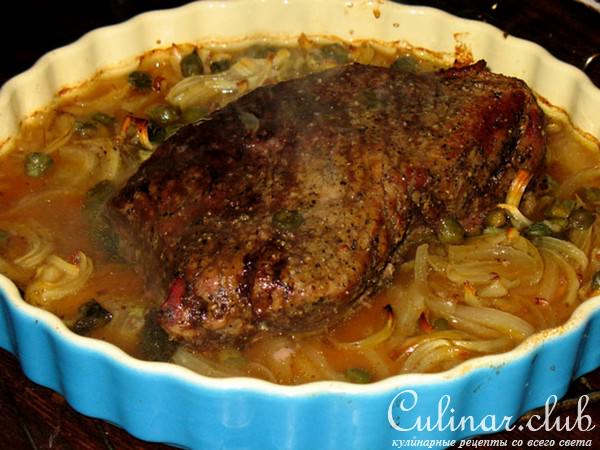 Жаркое из говядины с мятой и каперсами