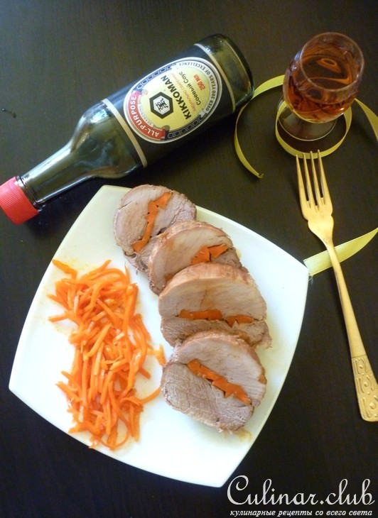 Маринованная свинина в яблочном соке и запечённая в фольге.