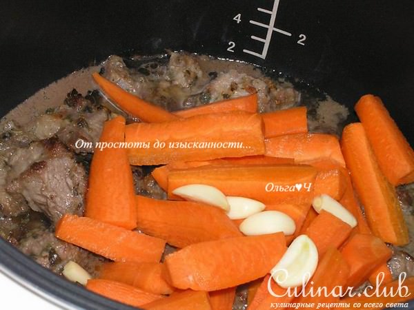Рагу из говядины с морковью и мятой (в мультиварке)