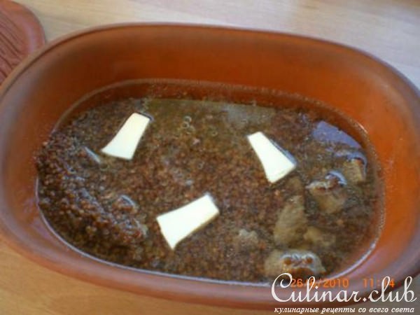 Гречка со свининой в горшочке(вариант)