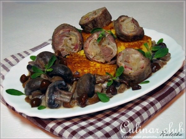 Мясные роллы в сидровом соусе.