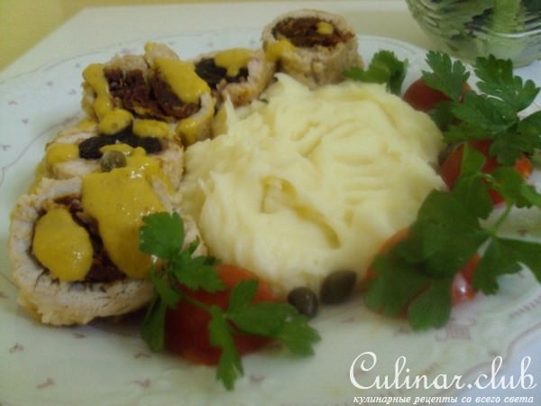 Свиные рулетики с горчичным соусом(варианты)