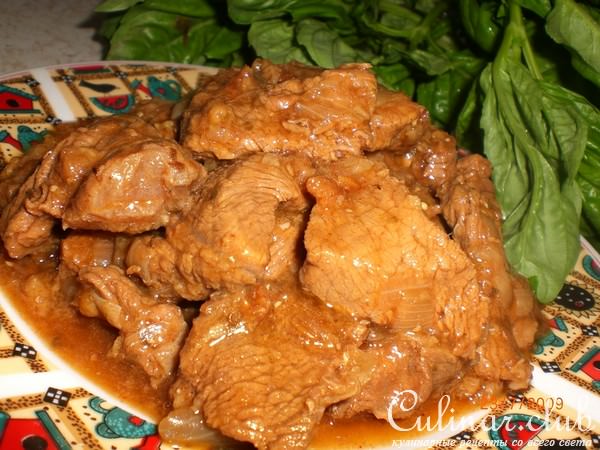 Говядина в хлебном соусе