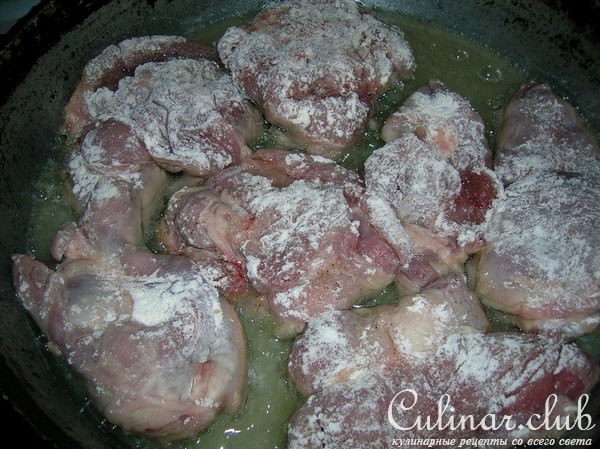 Сливочная индейка с горошком по-чешски