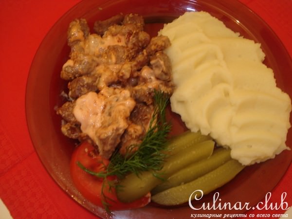 мясо жареное с кунжутом с соусом по французски