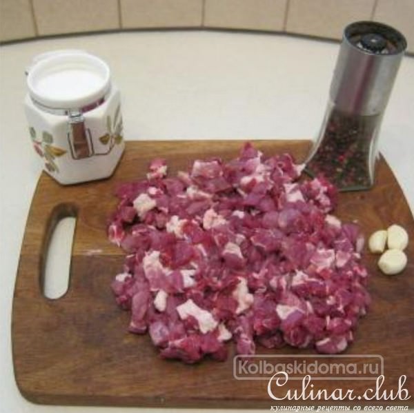 Колбаса из свинины и говядины-рецепт от http://kolbaskidoma.ru