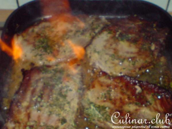 Мясо фламбированное