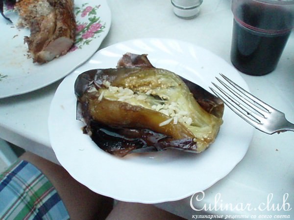 Мясо на решетке с печеными баклажанами(каникулярный вариант)