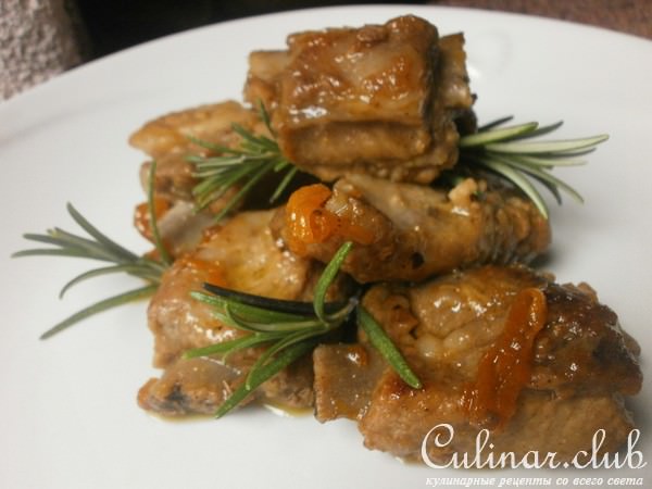 Свинные рёбрышки в апельсиновом соке с прованскими травами
