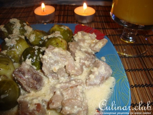 Мясо гуся в соусе 3 сыра