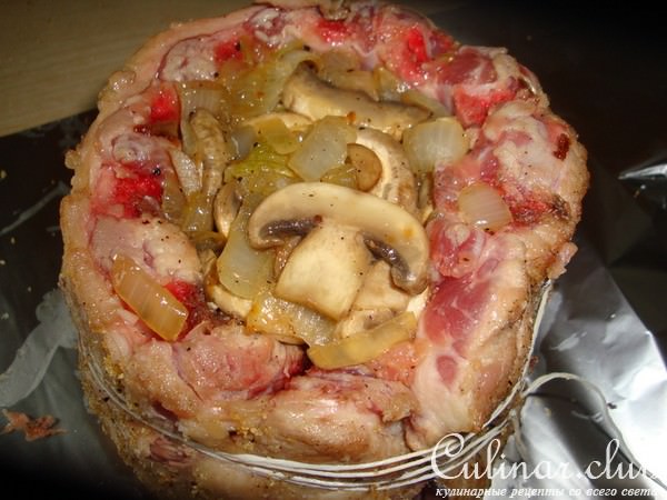 Запеченые ребрышки с фаршем "Пень""