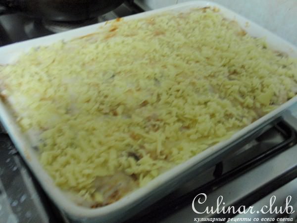 Лазанья с мясом и грибами