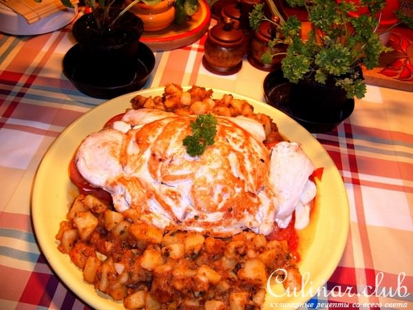МНОГОЭТАЖНАЯ ГРУДКА С НАЧИНКОЙ "MOZZARELLA"