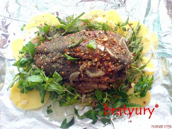 грудинка свиная в духовке. Авторский рецепт