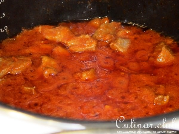 Свинина с шампиньонами и овощами в хрустящей корзинке под сладко-острым соусом ( Тест-драйв)