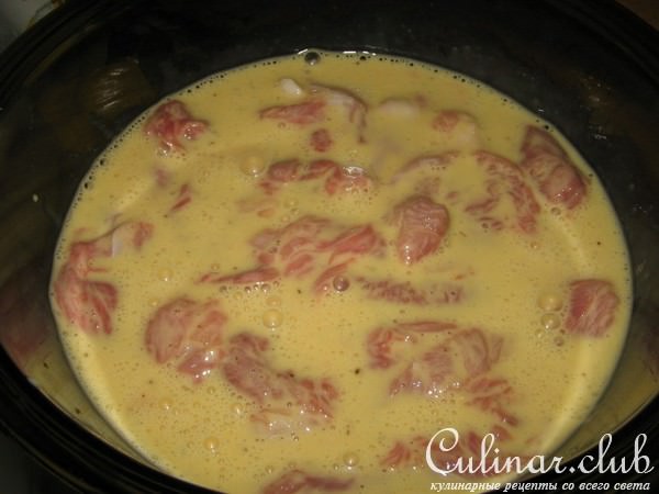 Мясо жареное, очень нежное и сочное.