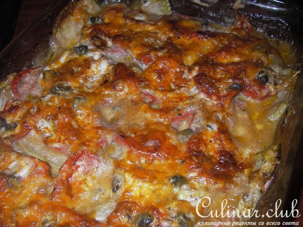 Свинина с овощами и каперсами