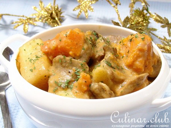 Мясное рагу с бататом