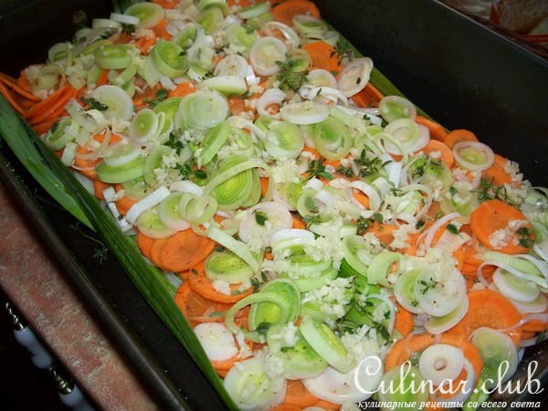 Ножки барашка, запеченнные с овощами
