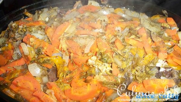 Пряный заяц в духовке с овощами