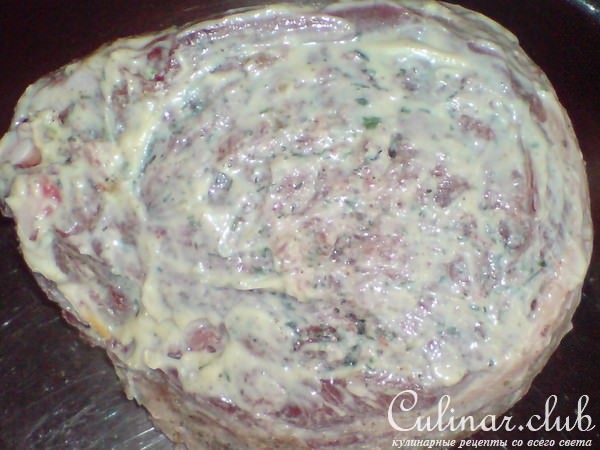 Свиные рёбрышки,запеченные с телячьим фаршем 