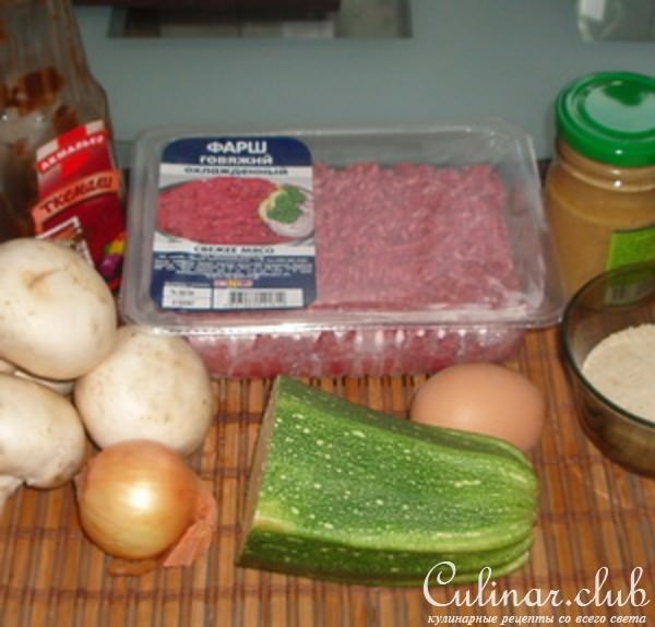 Мясной рулет с грибами