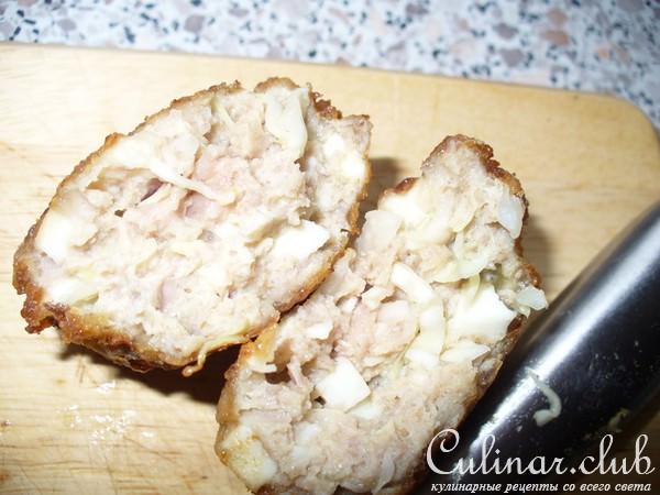 Котлеты с капустой и варёными яйцами