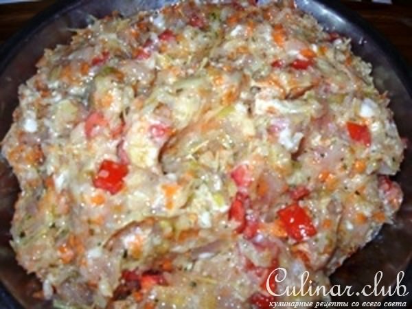 Куриный хлебец с овощами, с "сырно-куражной" начинкой 
