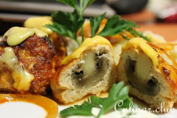 Мясные шарики с грибами