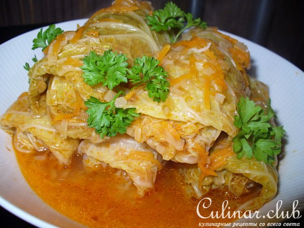Голубцы с Идюшкой и Рисом в Савойской капусте (мой вариант)