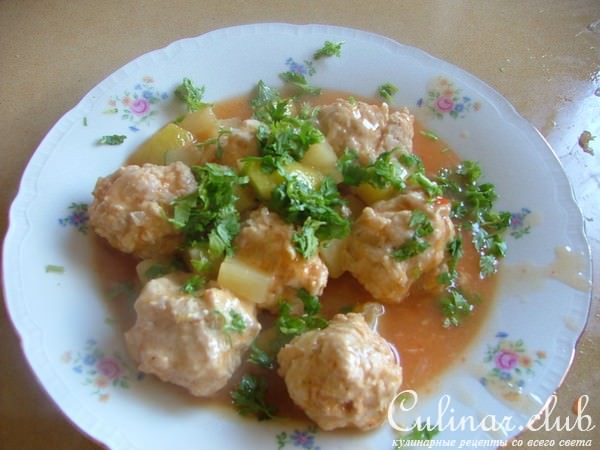 куриные фрикадельки в цитрусовом соусе
