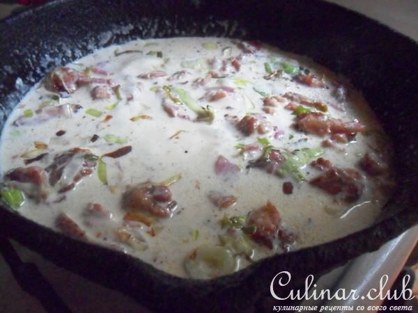 Паста с копчёным куриным мясом