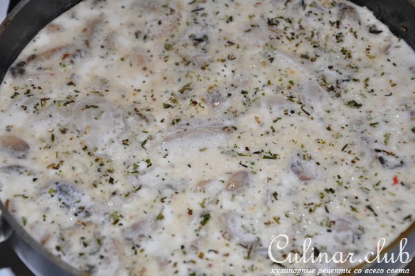 Открытая лазанья со сливочным соусом