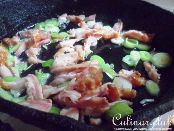 Паста с копчёным куриным мясом