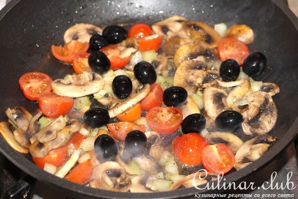 Penne Rigate с шампиньонами и овощами (блюдо для постного стола)