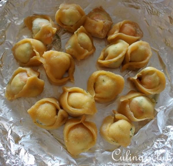 Равиоли с козьим сыром и копченым лососем (Дуэль)