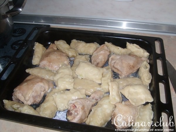 "Галушки" с курицей.