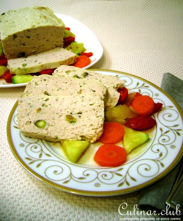 Террин куриный сливочный «Белоснежка» и очень вкусный овощной гарнир к нему.