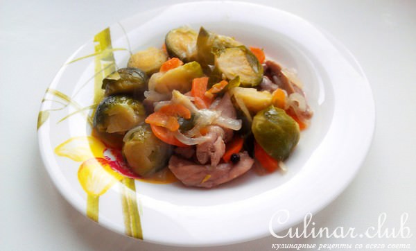Брюссельская капуста с курицей