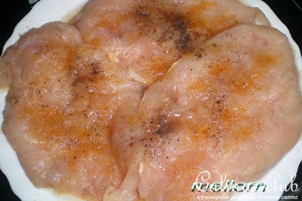 Куриное филе в золотых монетках
