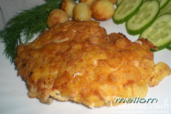 Куриное филе в золотых монетках