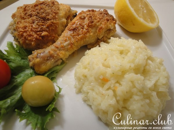 Курица "как на сковороде" с кукурузной корочкой