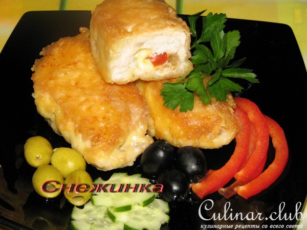 Куриные рулетики в сырной панировке