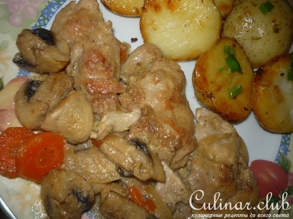 Курица в сметанно-горчичном соусе.