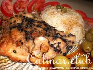 Курица с кунжутом в соусе терияки