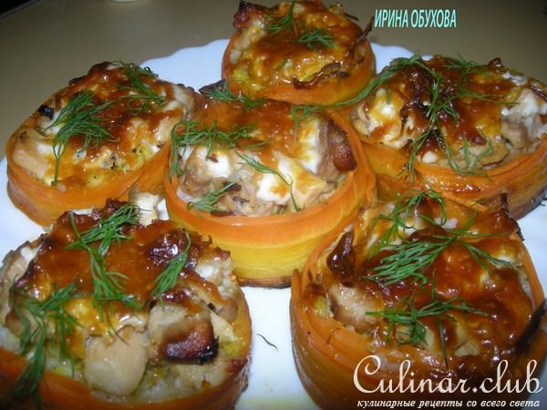 Рулетики из моркови с рисом