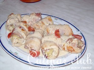 Куриные рулетики с моцареллой