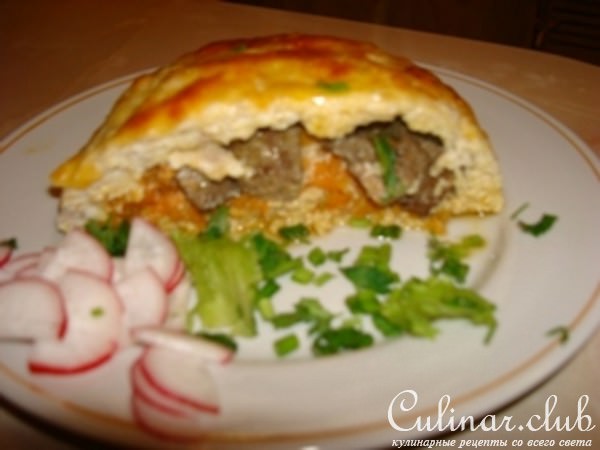Куриный рулет с печенью