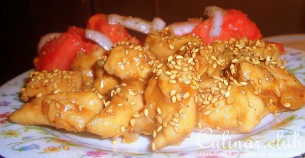 sesame chicken(курица с кунжутом)