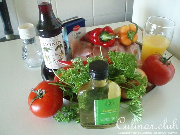 Tequila sunrise chicken, или Восход солнца с текилой и курочкой